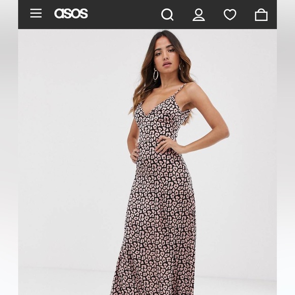 ASOS Club L low back cami maxi dress in animal print - Picture 3 of 12
